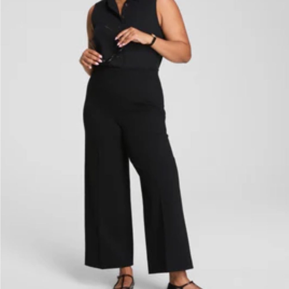 SPANX Elegant Black Cropped Jumpsuit